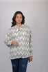 top for women western wear stylish and trending party wear printed Black And White Zigzag Print Long Sleeves Top (OTL-TPS1077)